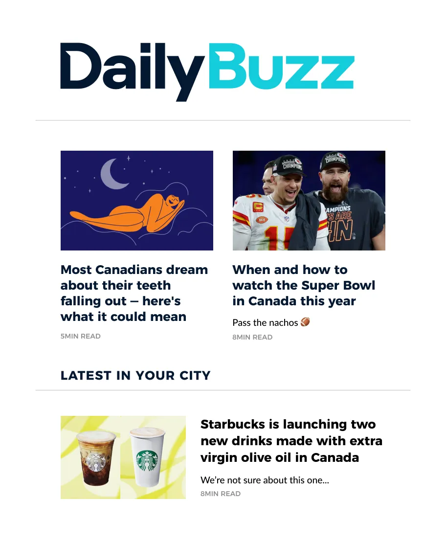 A DH Daily Buzz newsletter