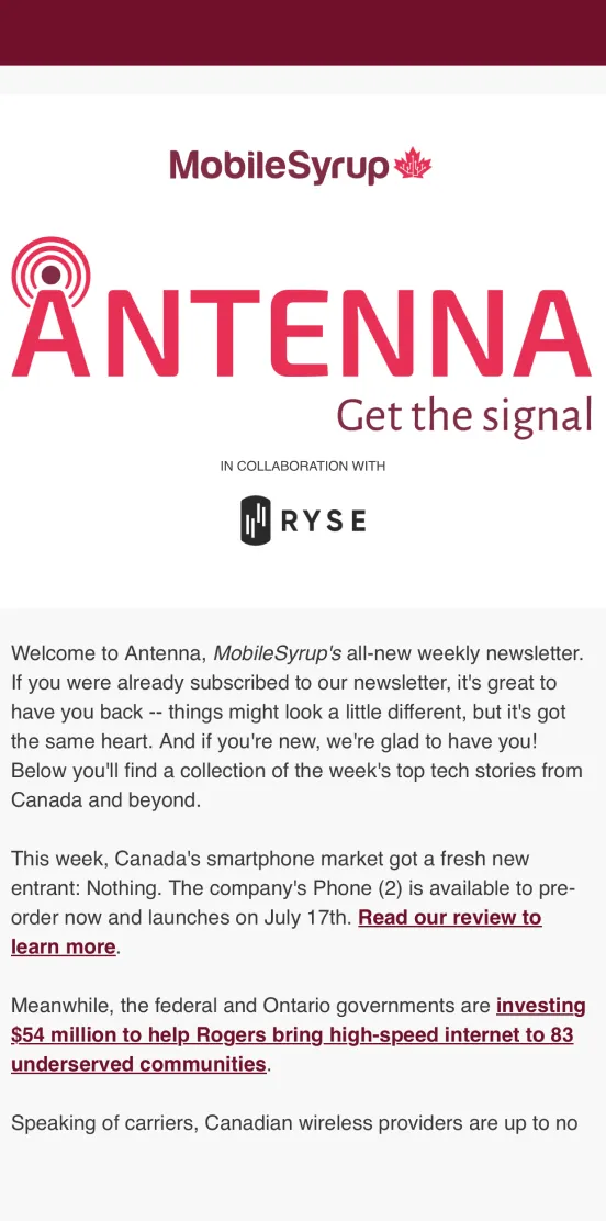 MobileSyrup sponsored newsletter