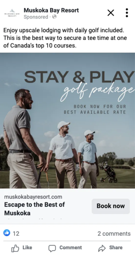 A Muskoka Bay Resort facebook ad